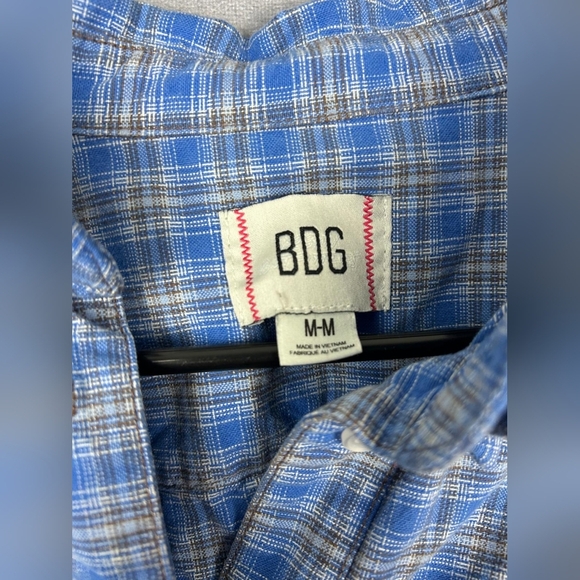 BDG Urban Outfitters Ted Patchwork Flannel Streetwear Button Down size M - Picture 2 of 8